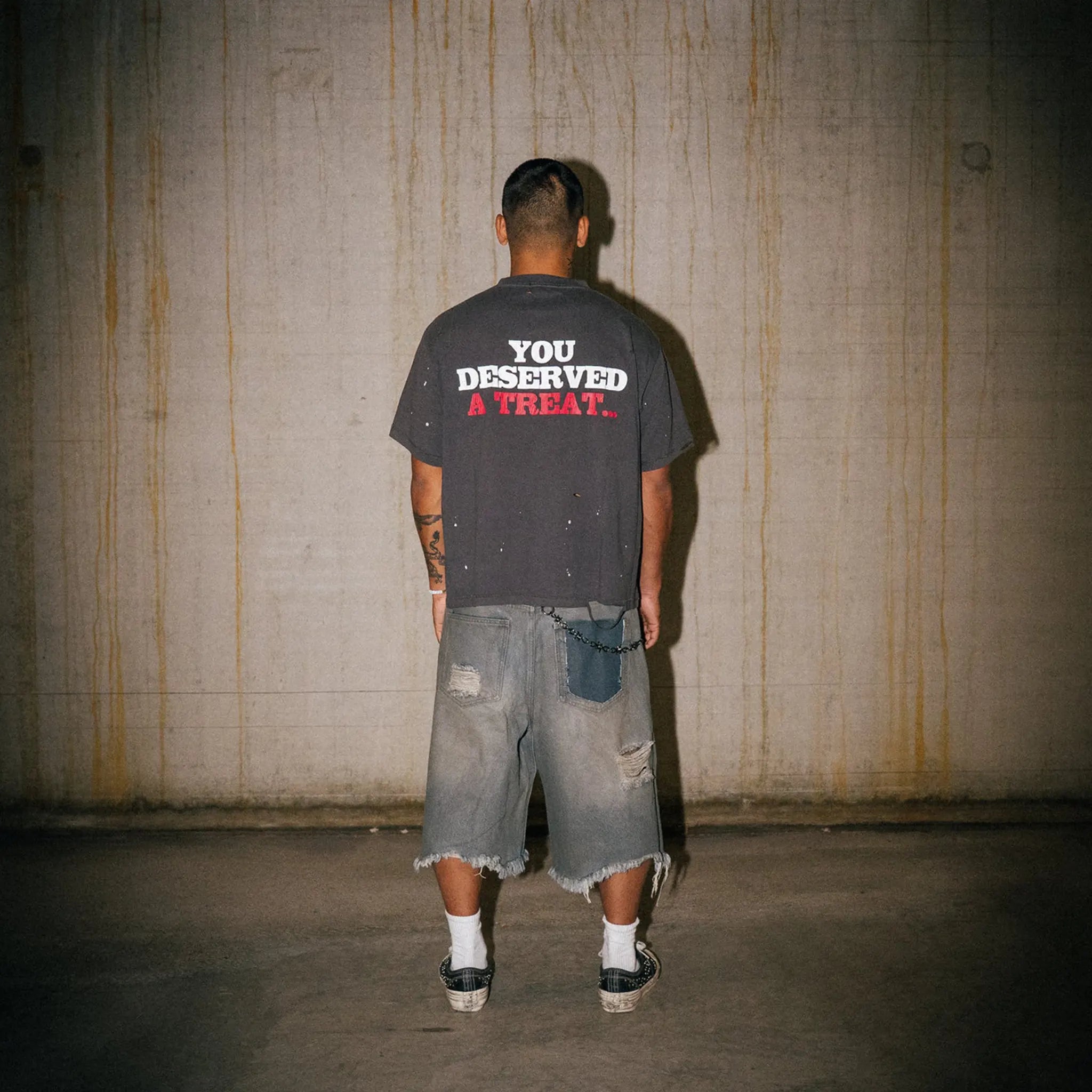 Back View of Lord Culture Pepper Washed Grey Brown T-Shirt